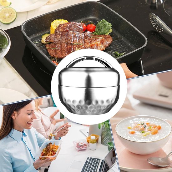 Rvs Lunchbox - Dubbele Laag Box - Maaltijden Meenemen - Lekvrij Ontwerp - 1 Liter - Enkele Kleur — afbeelding 4