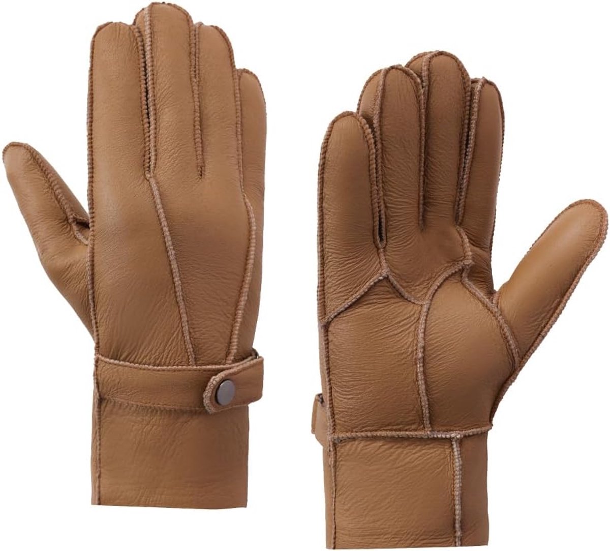 Herenhandschoenen shearling - leren materiaal - warm en comfortabel - ideaal voor de winter - ShopVlot