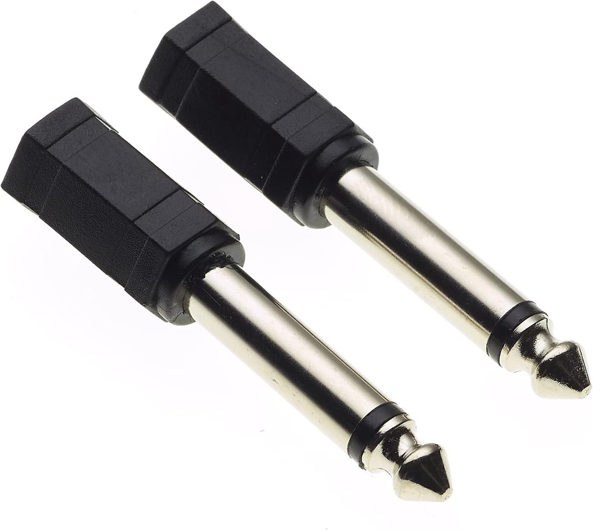 3.5mm naar 6.35mm adapter - pack van 2 - stevige koperconnectoren - minimaliseert signaalverlies - ShopVlot