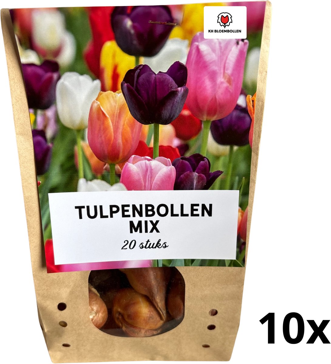 10 zakjes tulpenbollen Mix - 20 Stuks - Winterhard - Maat 11/12