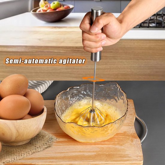 Handmixer RVS 25,5 cm - Set van 2 - Duurzaam en roestvrij - Perfect voor kloppen en mengen - ShopVlot — afbeelding 2