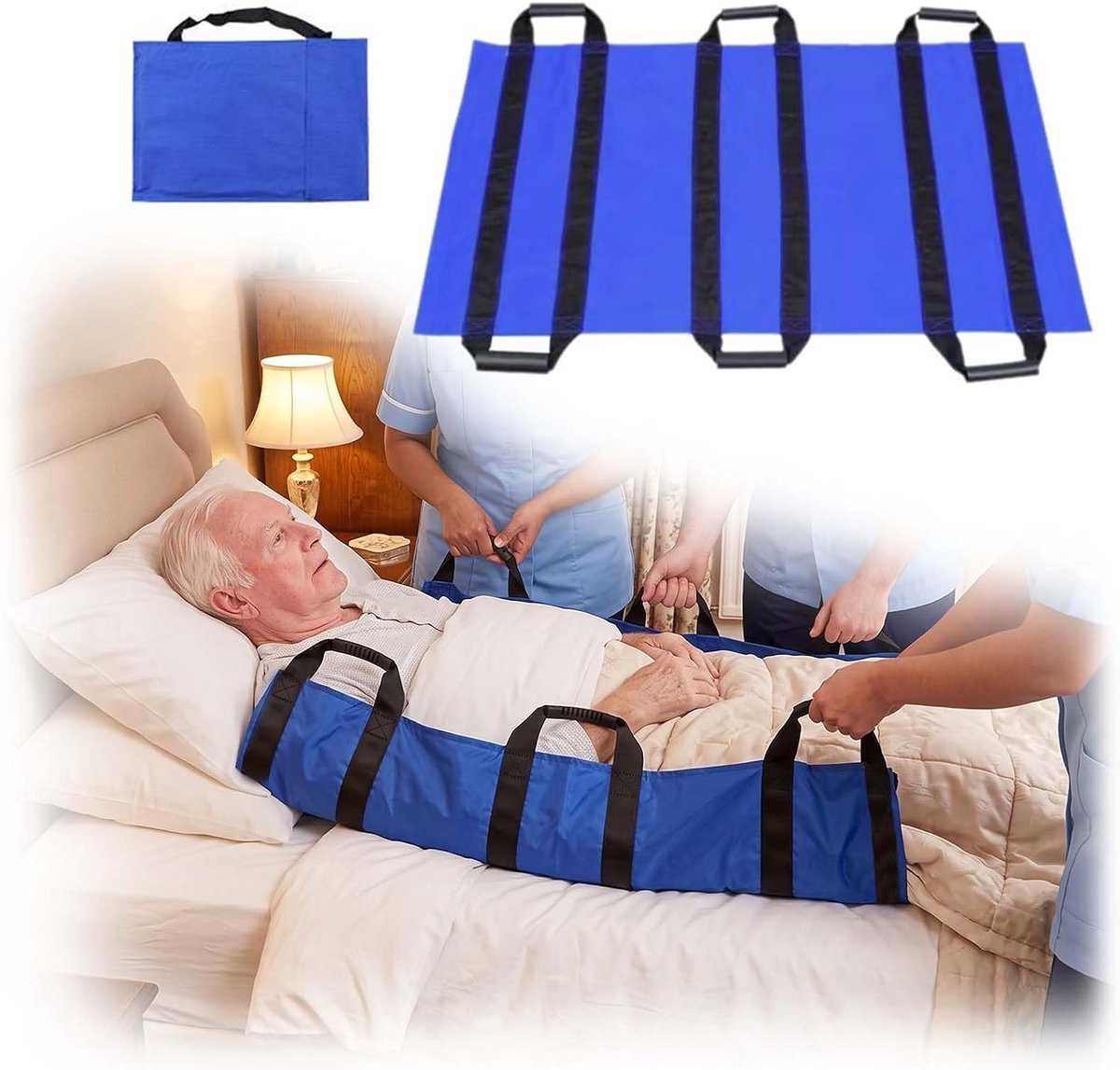 Herbruikbare glijmat 70 cm x 110 cm - slijtvast materiaal - met handgrepen - eenvoudig patiëntenoverdracht - ShopVlot