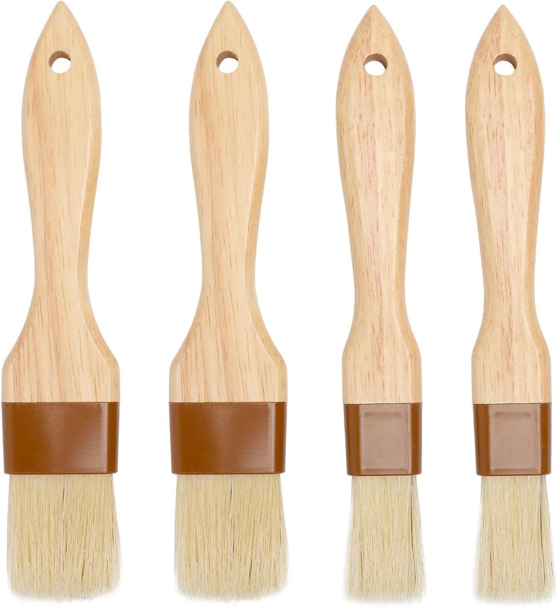 Bakborstel set 4 stuks - natuurlijke haren - 20 cm en 20,5 cm - gelijkmatige toepassing van boter - ShopVlot
