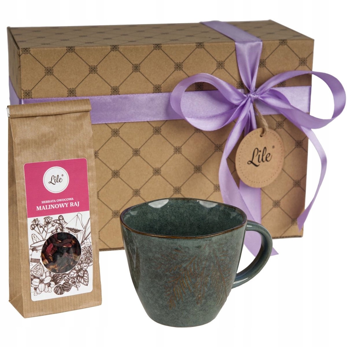 Merkloos Porseleinen mok 380 ml met fruitige thee - perfecte cadeau