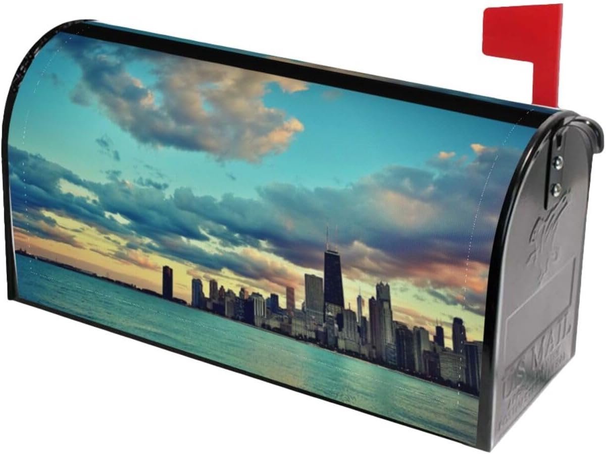 Brievenbus Cover - Brievenbushoes Stadsgezicht - Brievenbus Beschermen - Waterdicht Oxford Doek - 46 x 53 cm - Zwart