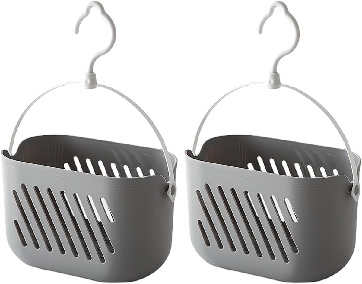 Douchemand 2 stuks - Grijs plastic - Multifunctioneel - Ideaal voor badkamers - ShopVlot