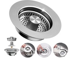 Strainer Sink,Sink Strainer for Sink Drill 75-87mm,Depth > 37mm,3-in-1 Drain Strainer,Drain Strainer Kitchen Sink - SnelShoppen