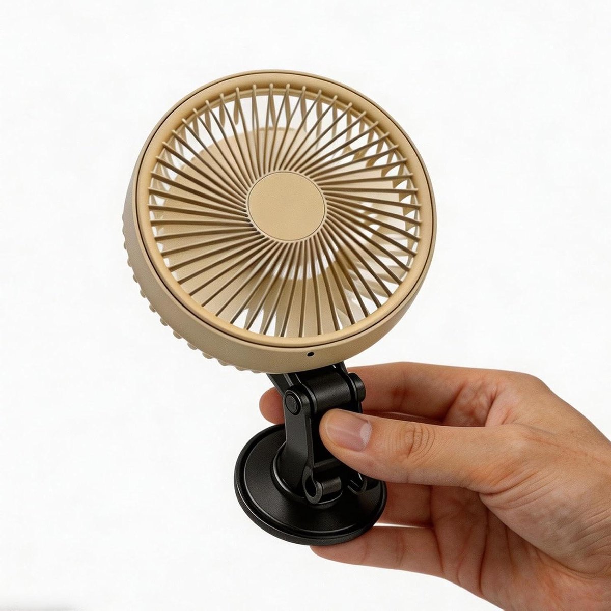 Auto Ventilator - Draaibare Cooler - Rijcomfort Verbeteren - 360 Graden Richtbaar - 13.6 cm Diameter - Crèmekleurig