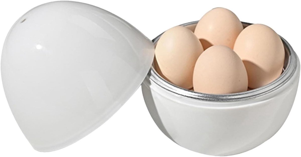 Magnetron Eierkoker - Eierpocheerder Ei Koker - Ontbijt Maken - Ventilatiesysteem - 1 Ei: 9 x 7 cm - Meerkleurig