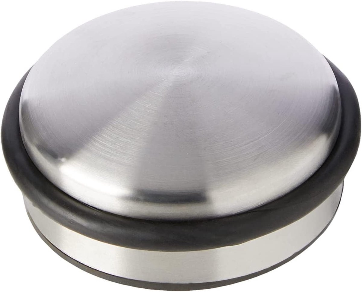 Deurstopper voor zwaar gebruik - verchroomd roestvrijstaal - 10 cm - stevig en duurzaam - ShopVlot