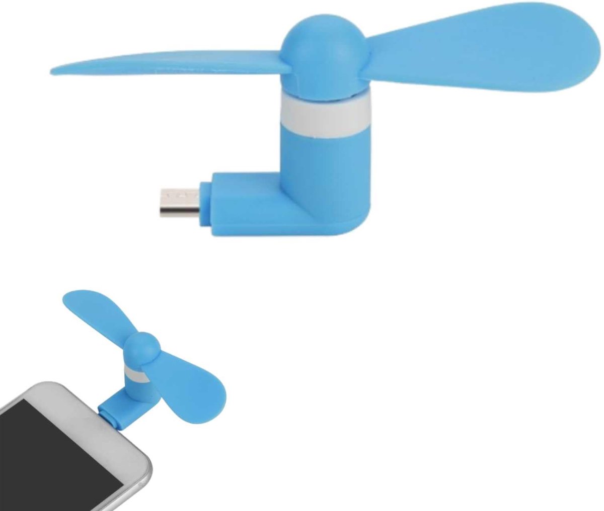Mobiele ventilator 2-in-1 - stille zakventilator - voor type C-poort - ideaal voor smartphone - ShopVlot
