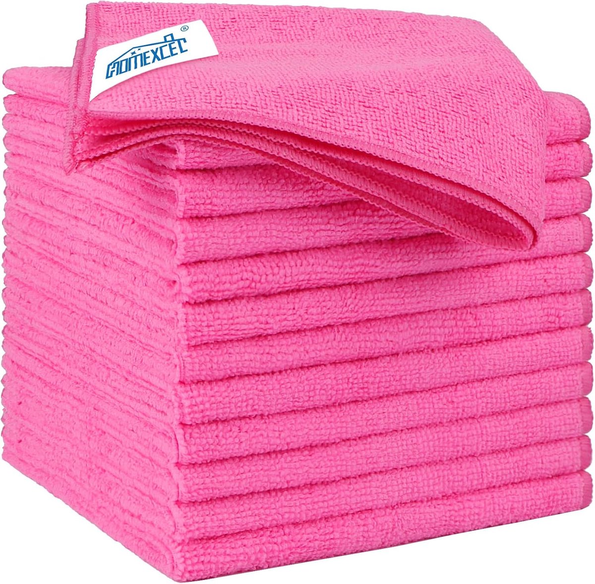 Microvezel auto doeken 30x30 cm - roze 12-pack - zacht en absorberend - ideaal voor het reinigen van uw auto - ShopVlot