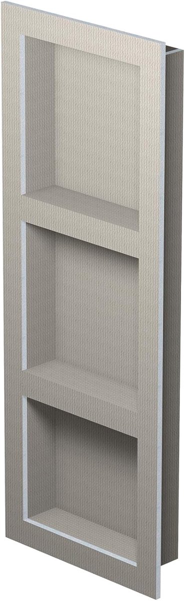 SnelShoppen - Wandniche douche gereed om te betegelen 107 x 40,6 cm | Prefab douche-eenheid inclusief 2 schotten | Ruimtebesparende opbergruimte voor