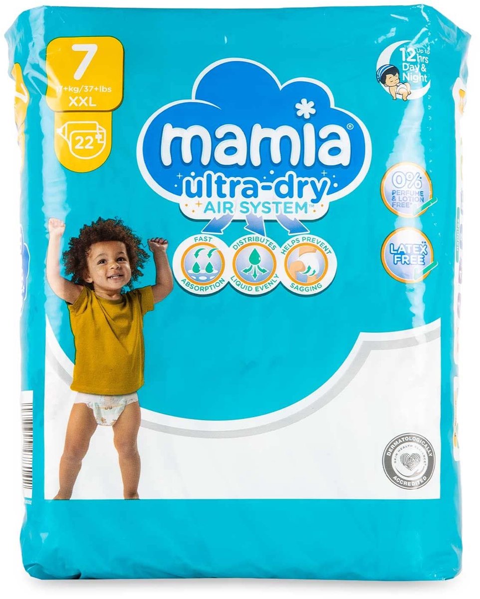 Luiers maat 7 - Ultra Dry Air System - 22 stuks - optimale droogheid - comfortabel voor je kindje - ShopVlot