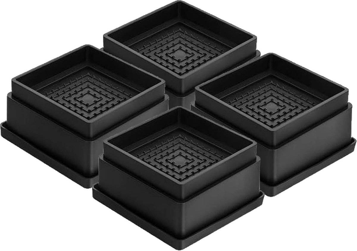 Meubelverhoger 4 Stuks - Verstelbaar - Stevig Plastic - Verhoog je meubels - SnelShoppen