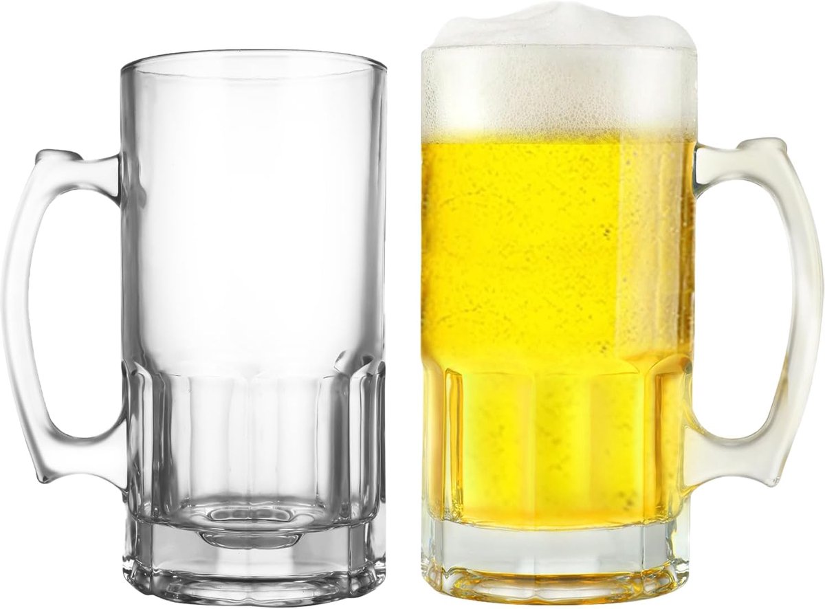 Bierglas 0,5L Set van 4 - Duidelijk - Perfect voor bierliefhebbers - Ideaal als cadeau - SnelShoppen