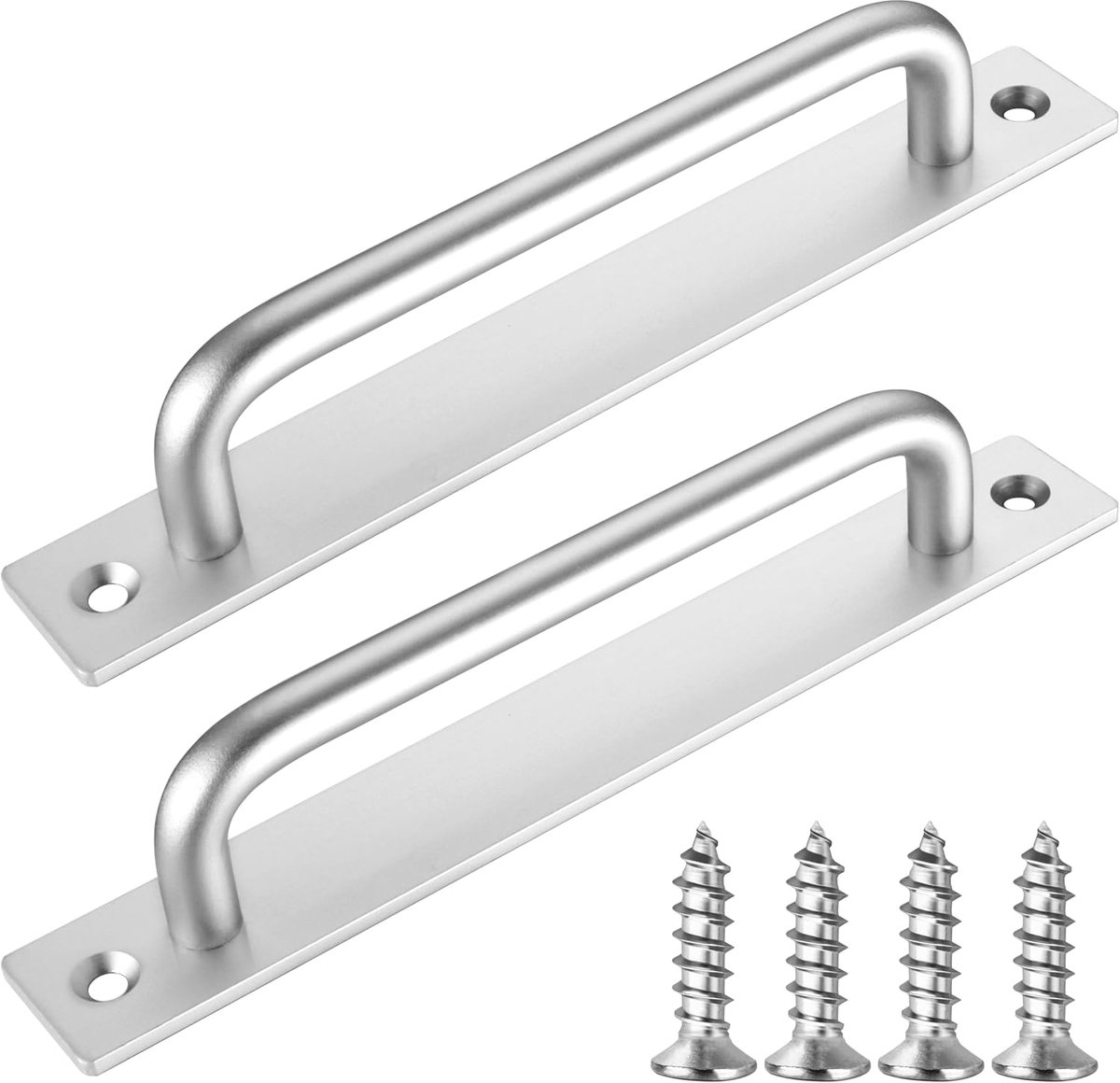 SnelShoppen - 2 x RVS Glijdende Deurhandgrepen, Handgrepen voor Schuifdeuren, Schuurdeuren, Lades, Deuren, Kasten, Garagekasten, Binnen en Buiten, 160