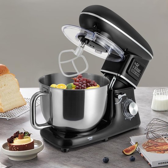 Keukenmixer 1500W - Handmixer Deegmixer - Thuis bakken - LCD display - 6.2 liter - Zwart — afbeelding 5