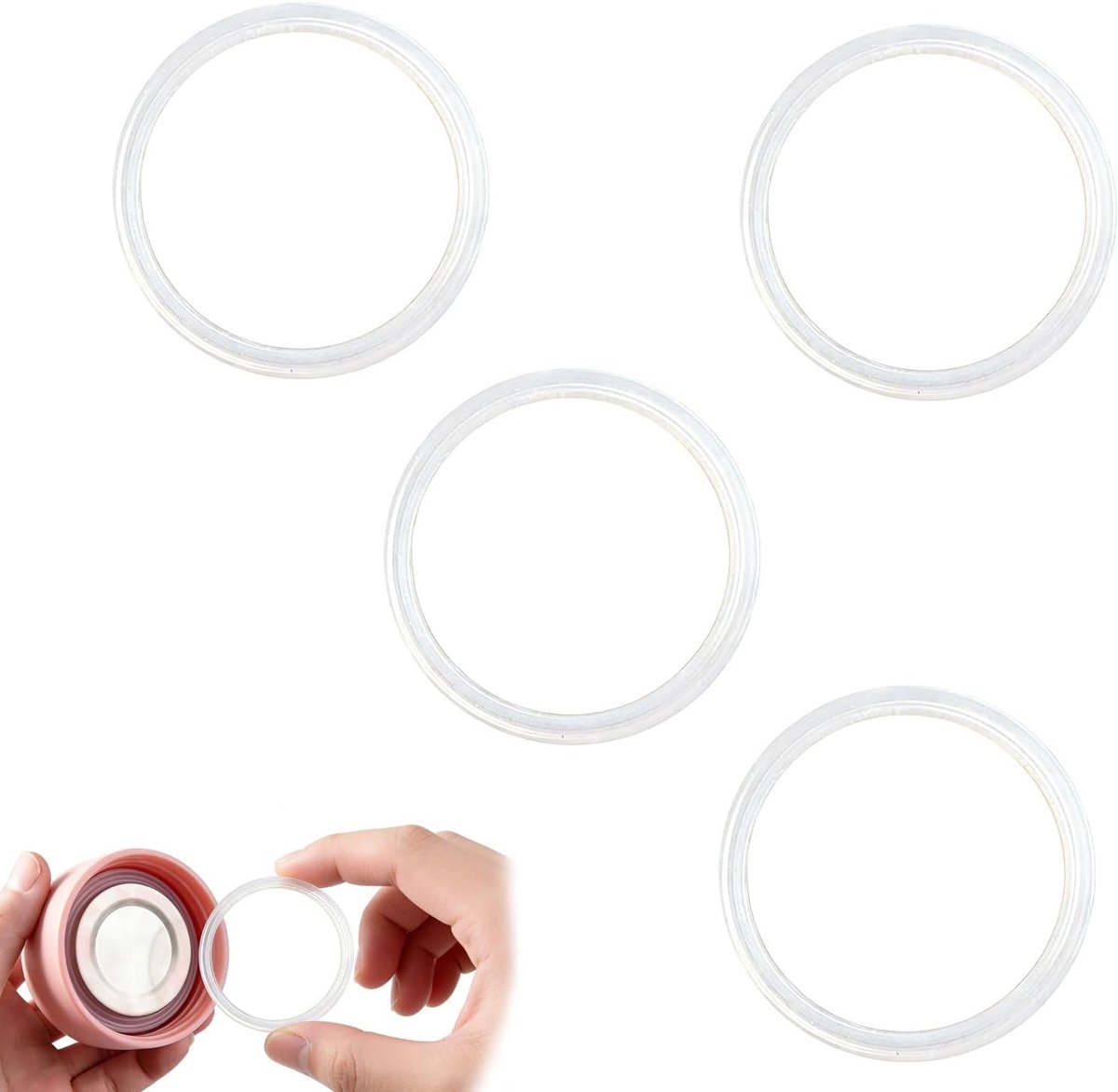 Silikon Dichtingsringen 6 cm - BPA-vrij, Uitlaufsicher & Flexibel - Vervangingsset voor Thermobekers - SnelShoppen