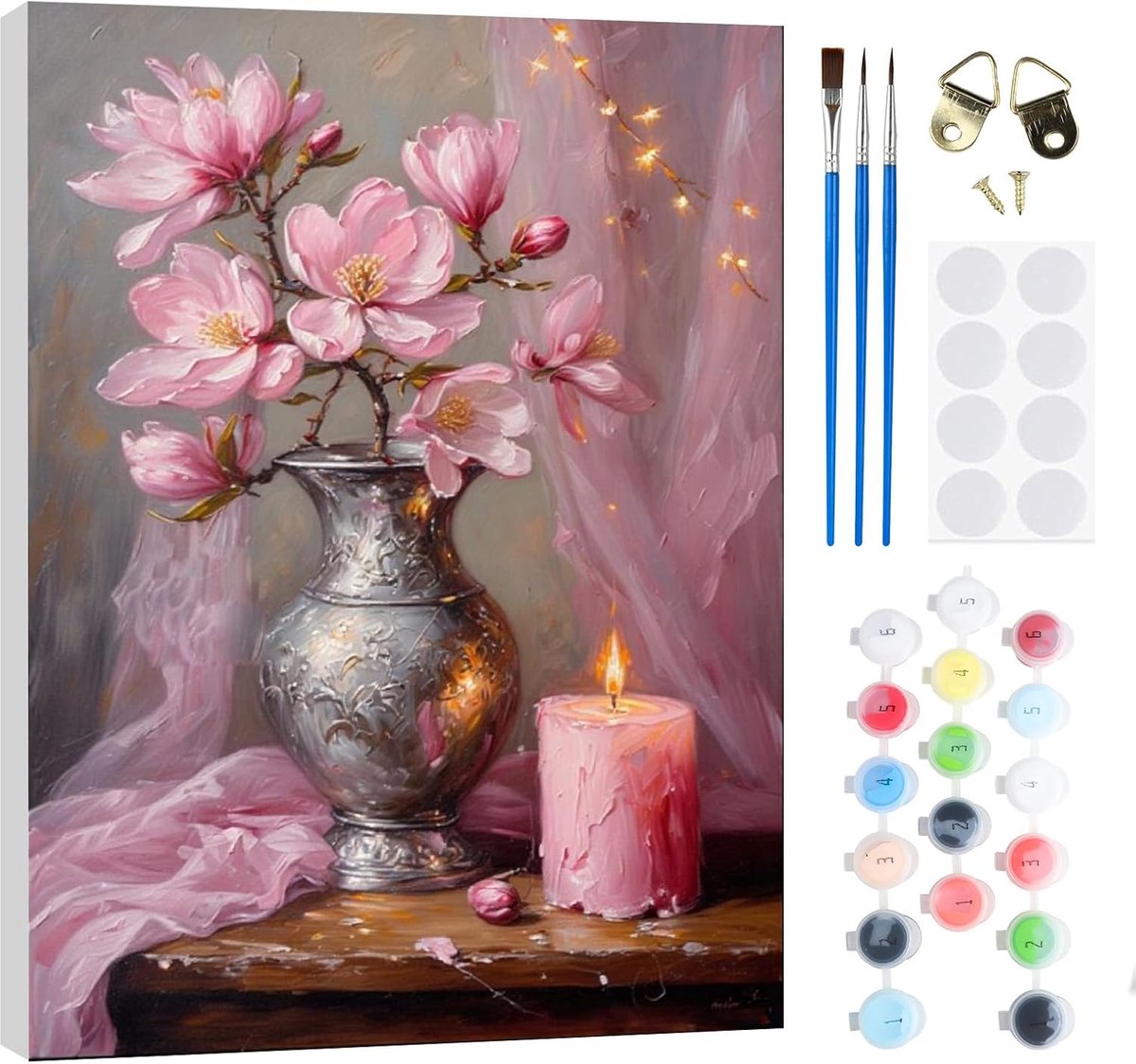 Verf op nummers set 20 x 30 cm - schilderij voor volwassenen en kinderen - met canvas en acrylverf - SnelShoppen