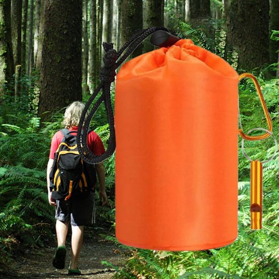 Nood Slaapzak - Survival Slaapzak - Kamperen en Wandelen - Draagbaar en Compact - 210 x 90 cm - Oranje — afbeelding 3