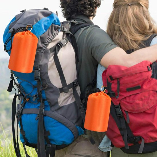 Nood Slaapzak - Survival Slaapzak - Kamperen en Wandelen - Draagbaar en Compact - 210 x 90 cm - Oranje — afbeelding 4