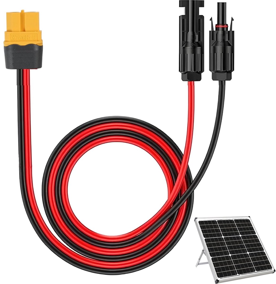 Solar kabel 1 m - XT60 plug - 12 AWG tinned copper - robuust en waterproof - SnelShoppen