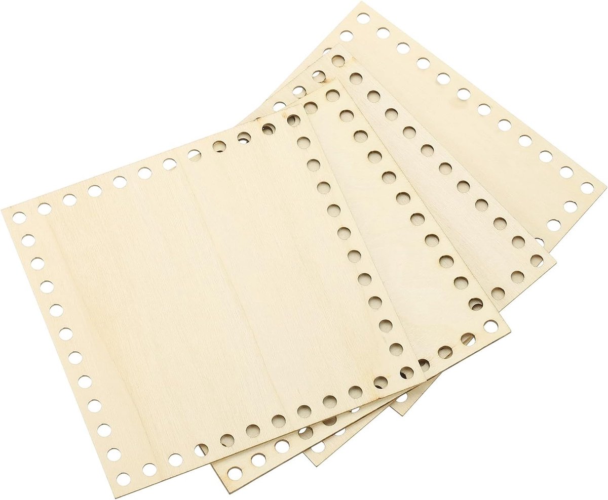 20 x 20,5 cm gehaakte mand basis, 4 stuks mandbodems vierkante houten basis vormer tas maken benodigdheden weven breien kit voor haak schoudertas handtas portemonnee handwerk