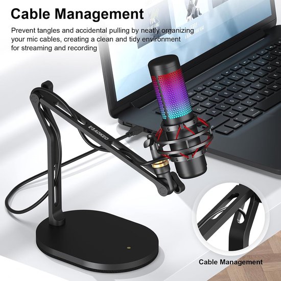 Microfoon Stand,Bureaumontage Desktop Microfoon Arm voor AM8,K669B,Blauwe Yeti,HyperX QuadCast,SoloCast,AT2020 — afbeelding 4