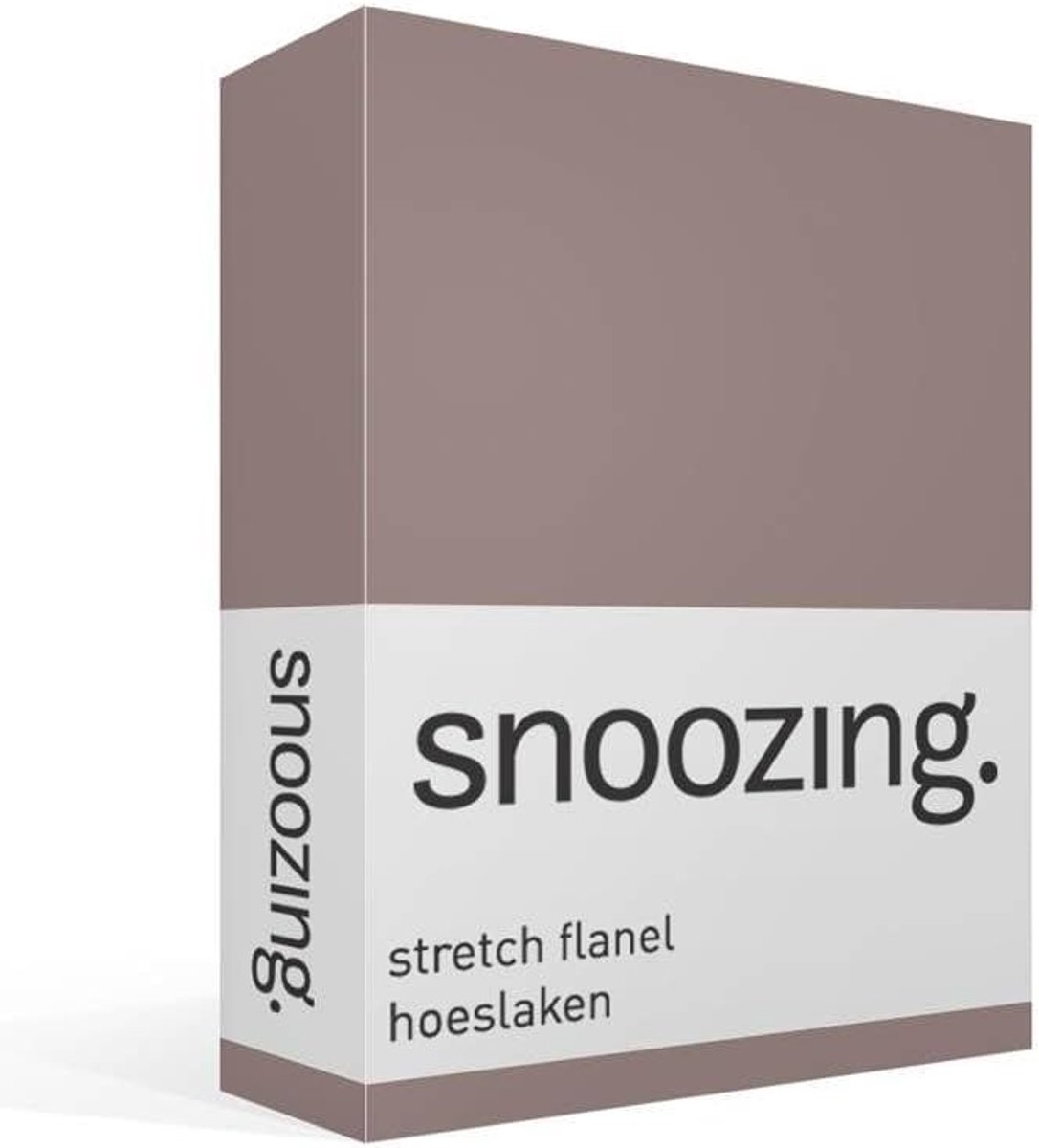 Hoeslaken 160/180x200/220 cm - Flanel - Taupe - Perfect voor de winter - SnelShoppen