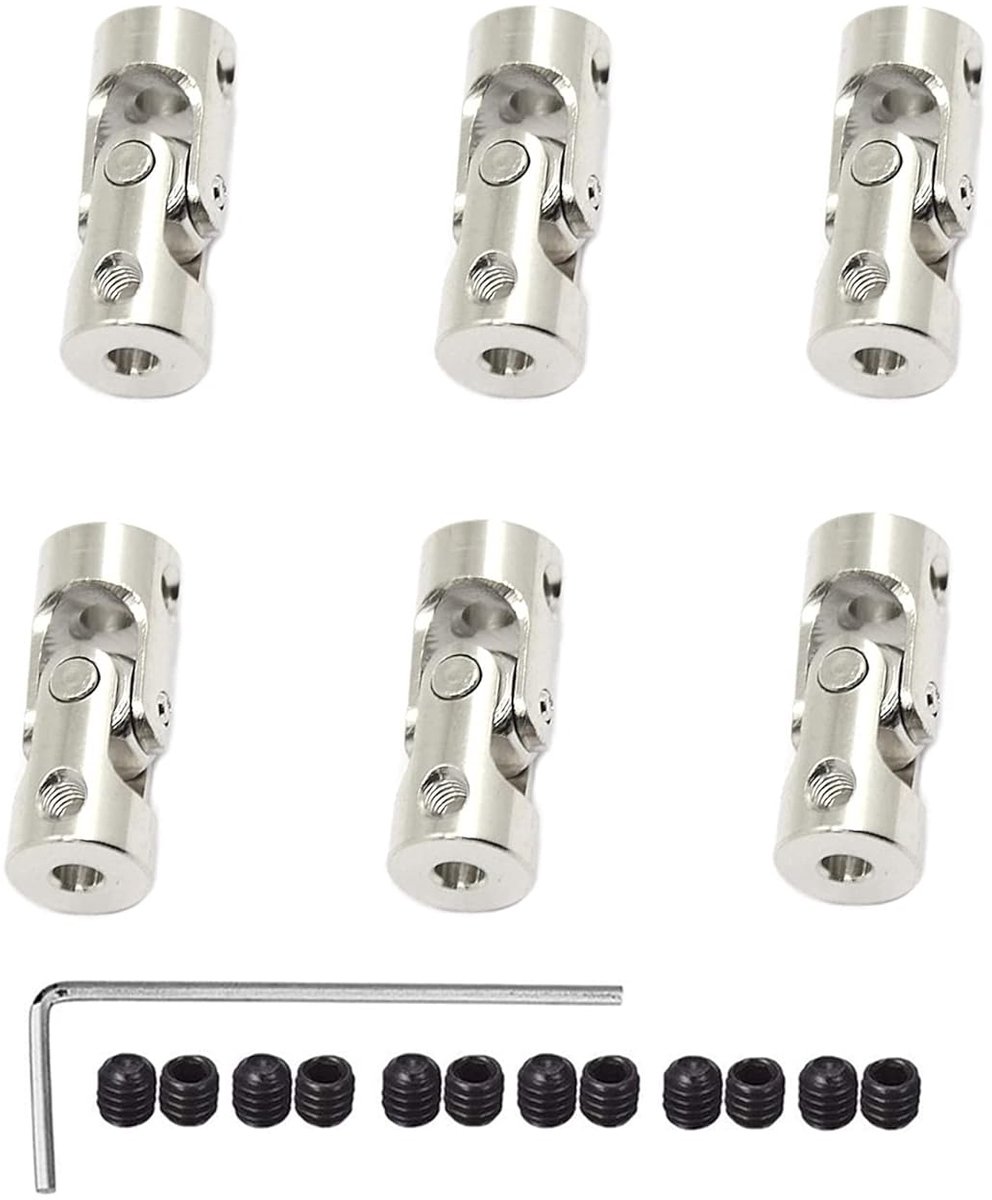 6 stuks 5 mm op 5 mm as koppeling stuurstekker draaischarnier voor RC robot boot auto rupsmotor