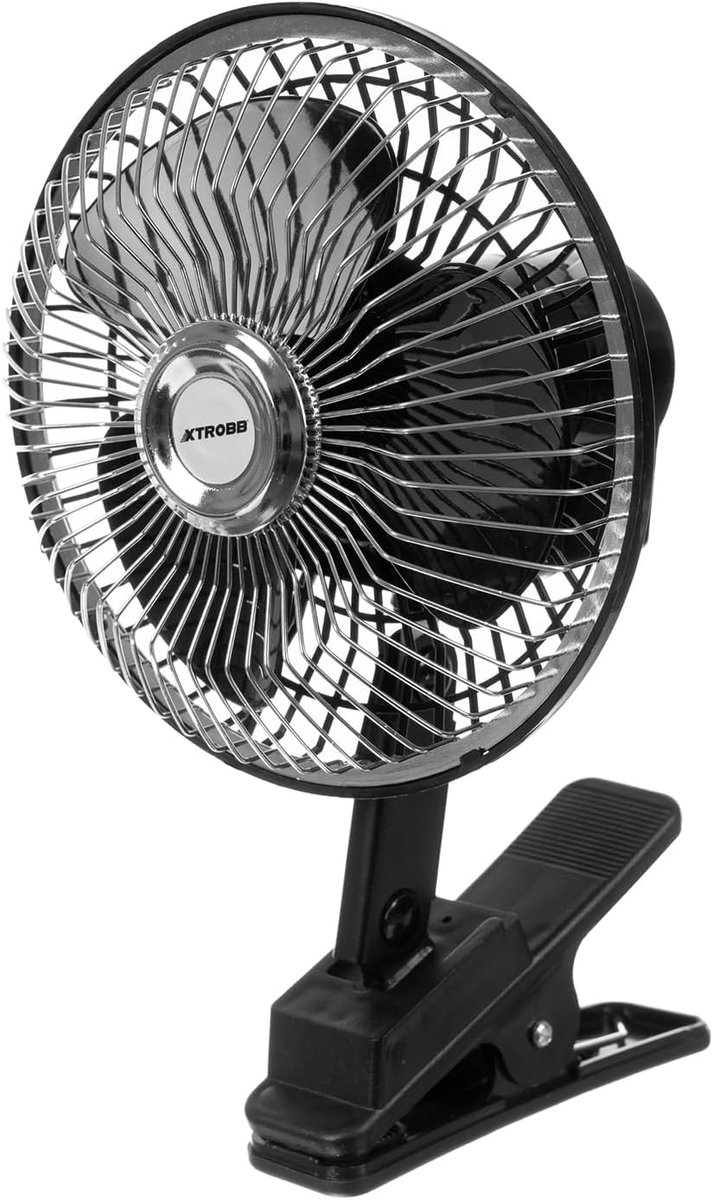 Clip-on ventilator 12 V - oscillerend - 2 snelheden - ideaal voor auto en caravan - SnelShoppen
