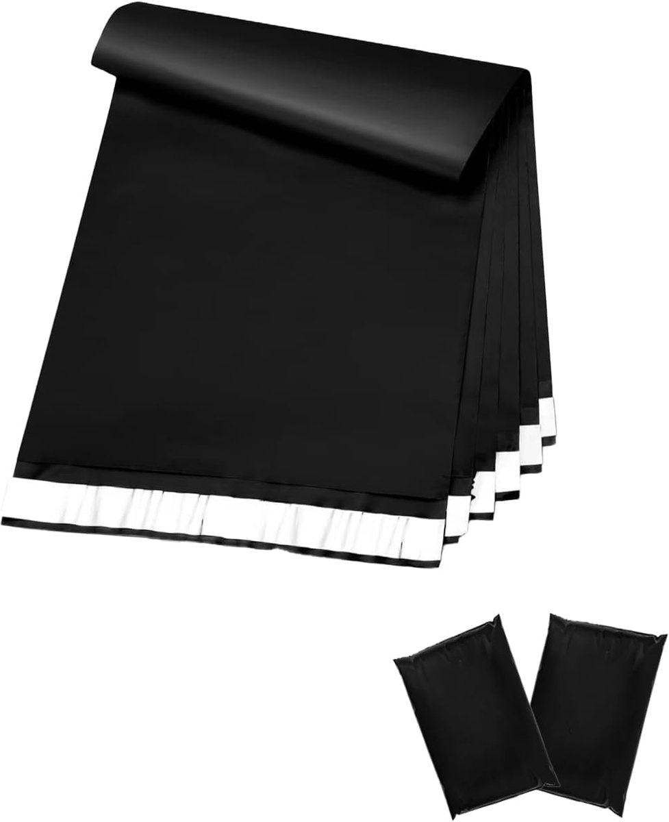 50 stuks 22 x 34 cm verzendzakken zwarte verzendzakken kleding verzendzakken verpakkingszakken plastic met zelfklevende sluiting