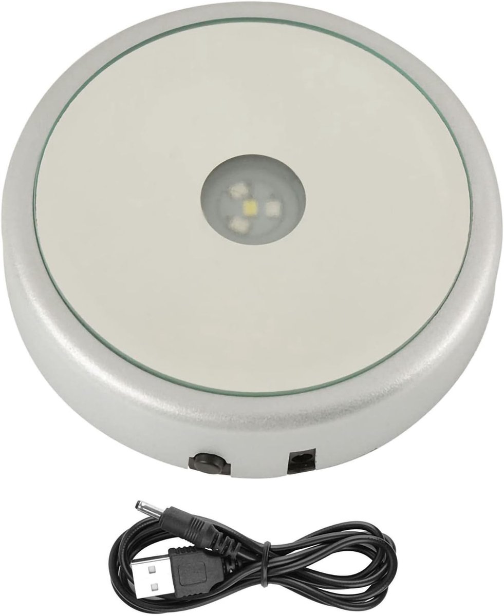Elektrisch Gemotoriseerde Draaistandaard Automatische Draaibare Platform Display Tafel voor Sieraden Display Winkel Display Stand Taart Display(Rond, spiegel, 4 lampen)