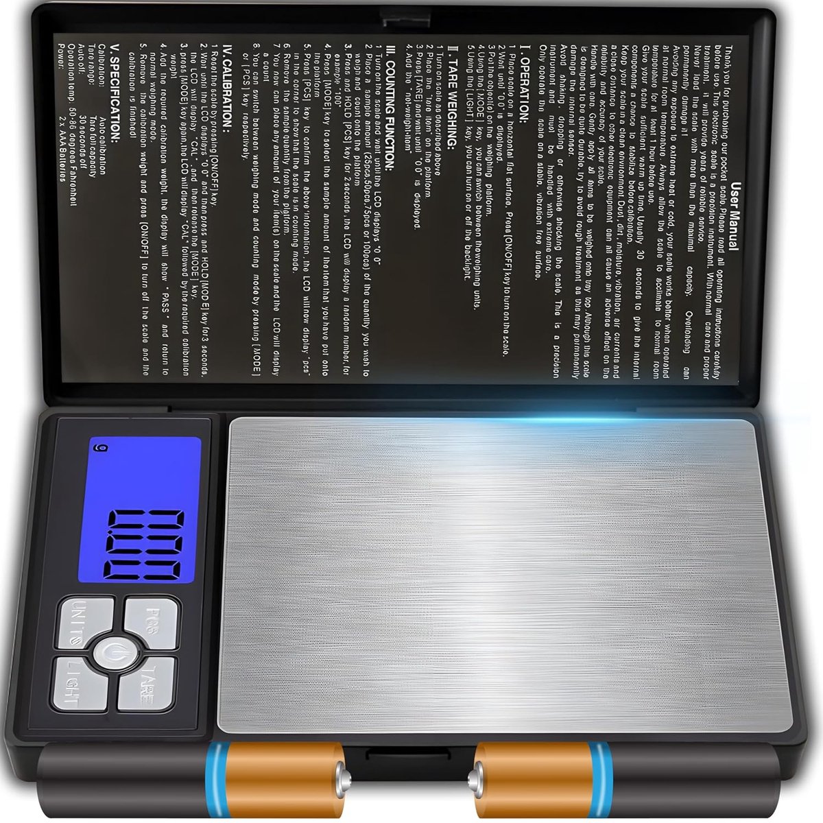 Zakweegschaal, 200 g/0,01 g, sieradenweegschaal, goudweegschaal, precisieweegschaal, digitale weegschaal, multifunctioneel met verlichte LCD, milligramweegschaal, muntweegschaal voor sieraden