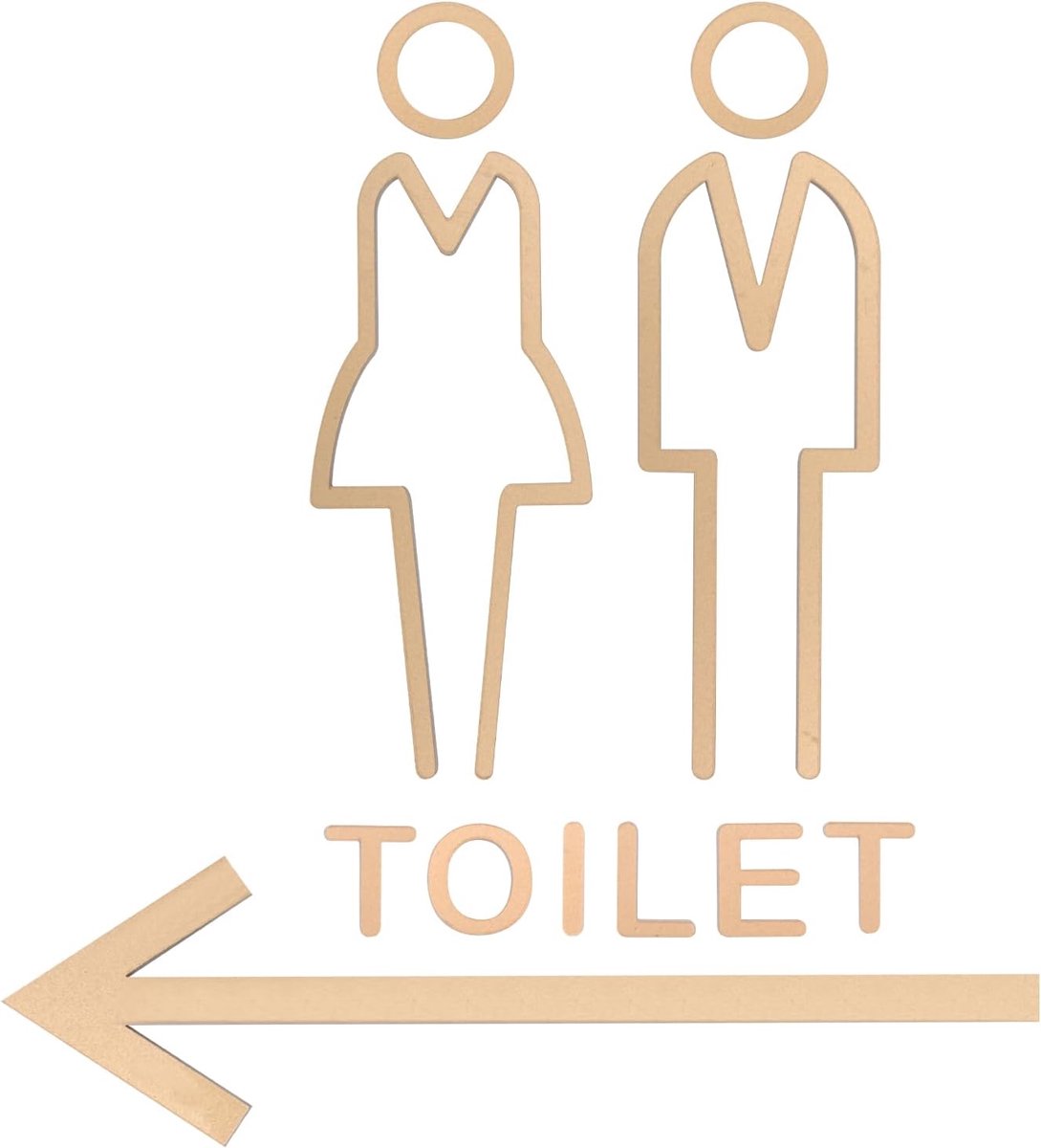 Zelfklevend toiletbordje, set van 4, gastensticker, deurbordje, ideale decoratie voor binnen en buiten (goud)