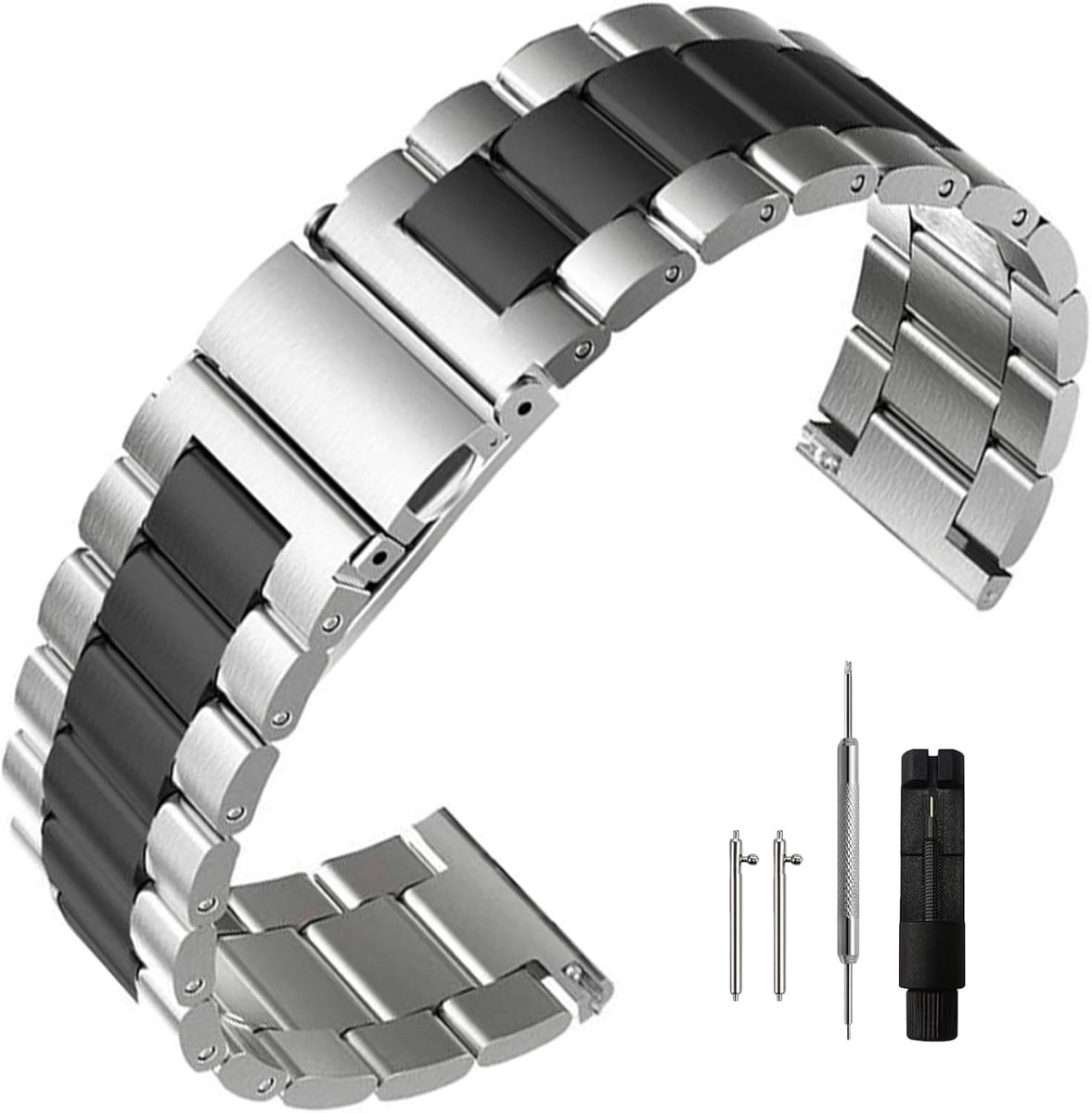 stalen horlogeband Quick Release Metalen 16mm 18mm 20mm 22mm 24mm Universele Klassieke Geborsteld Roestvrij Staal Horloge Armband Smart Horloge Vervanging Band Band voor Mannen