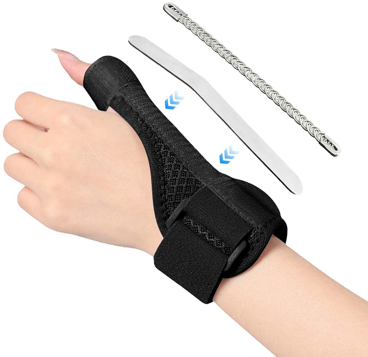 Links en rechts, verstelbare polsbandages met 2 metalen rails, polsbandage voor artritis, duimspalk, duimzadelgewricht bandage voor artritis, zadelgewricht, universele maat