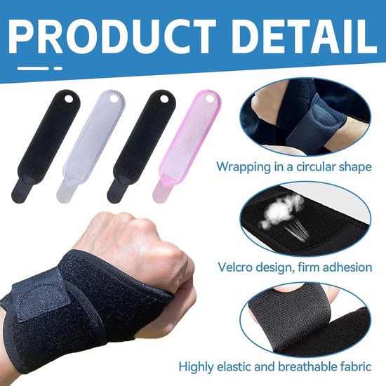Polsbandage voor kinderen, 4 stuks, ademende polsbandages, verstelbare polsbandage, voor kinderfitness, sport en dagelijkse activiteiten (zwart, roze, grijs) — afbeelding 4