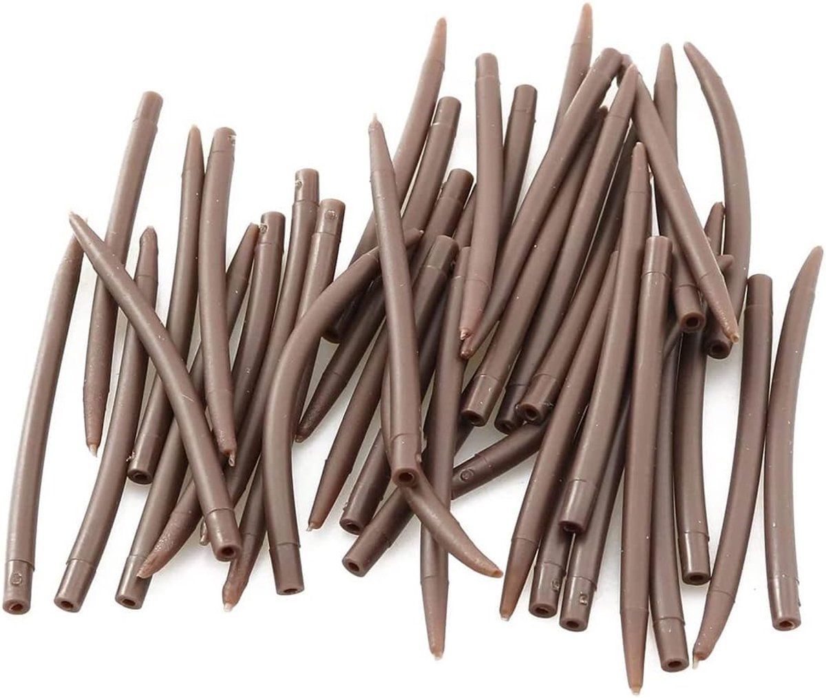 50 stuks vishaken voor karpervissen mouwen Hair Rig Line Aligner, lijn Aligner karpervissen, rubberen slangen, Line Aligner accessoires/anti kicker vissen