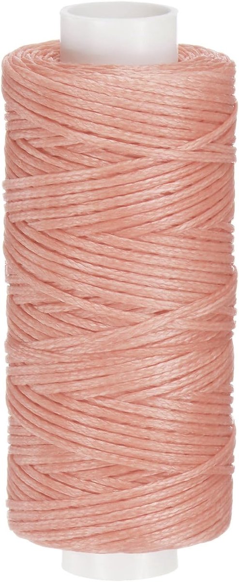 Naaien van leer, 50 m, 0,8 mm, 150D, platte draad, polyester, multifunctioneel, voor lederwerk, maandverband, schoenreparatie, roze