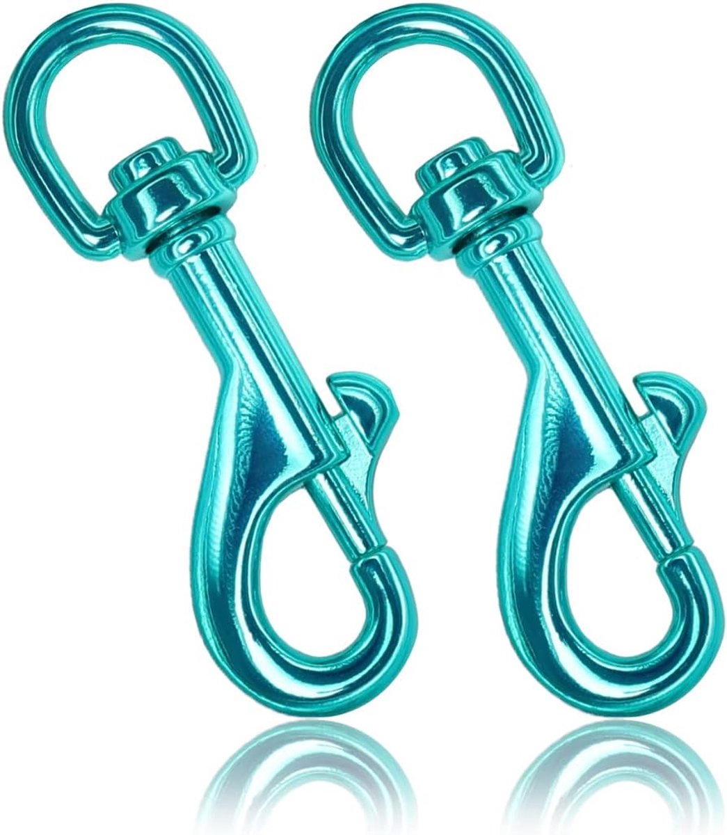 Karabijnhaak met draaischarnier in set, boutkarabijnhaak voor hondenhalsband, stalen karabijnhaak, voor Paracord 550 hondenriem, klikkarabijnhaak, draaikop, zinklegering, metalen design