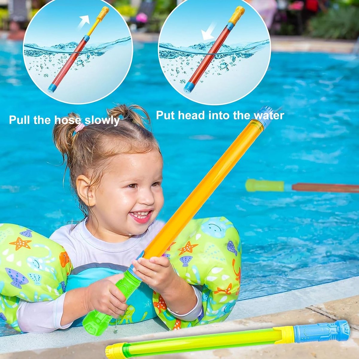 Waterpistool voor kinderen, waterspuit, waterspuitpistool voor kinderen, waterpistool met groot bereik, waterpistolen set, waterspeelgoed voor zwembad, strand, outdoor, tuin (set van 6)