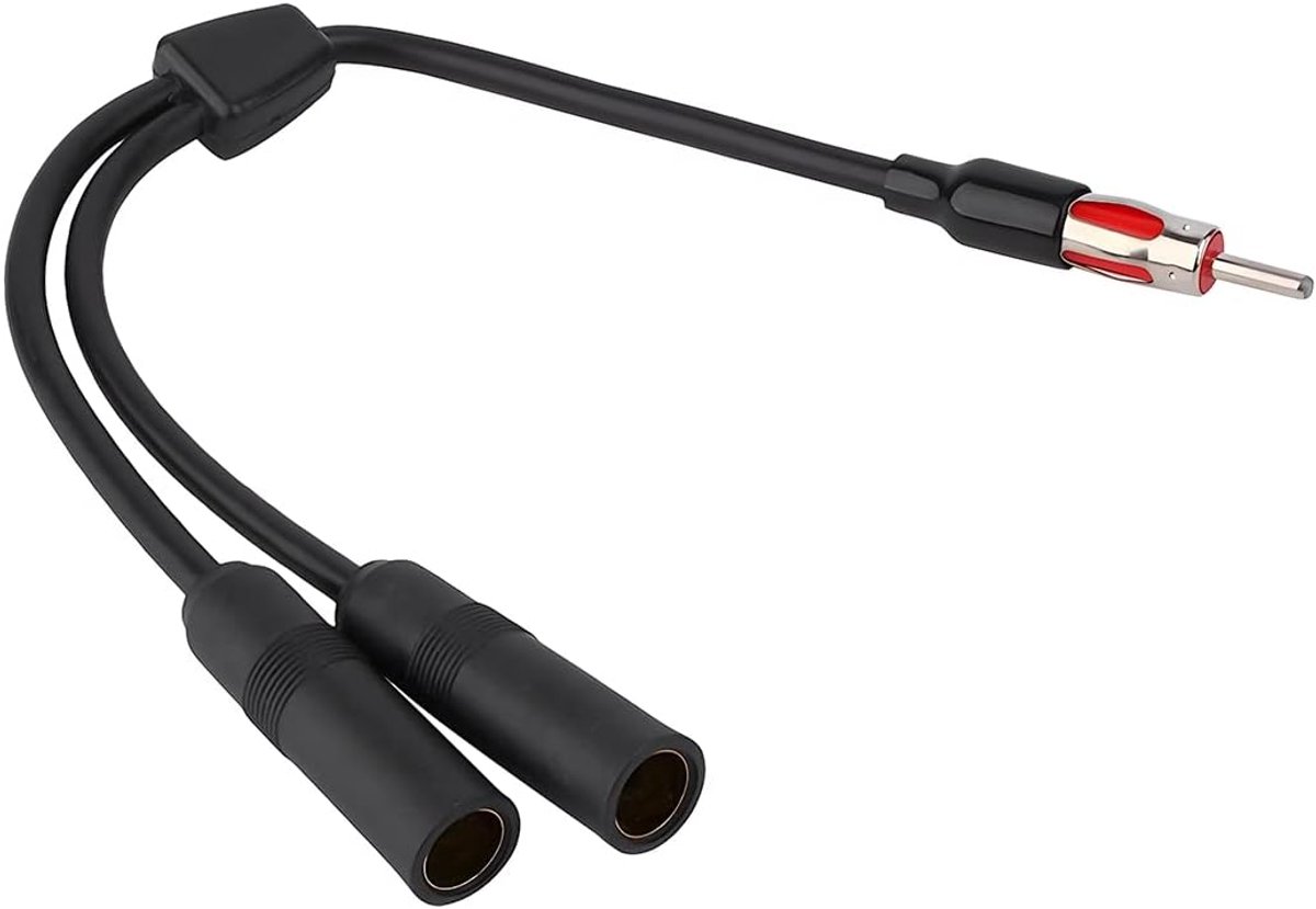 Antenne adapter 30,5 cm, voertuigantenne dubbele bus naar stekker Y-vorm kabel, autoradio Y-splitter diversiteit, FM AM auto-stereo-diversity-converter