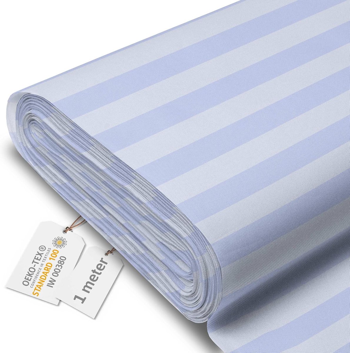 Stof, per meter, blauwe geometrische strepen, 1 m | Waterdichte outdoor stof waterafstotend per meter 160cm 220g/m² 600D kussen gordijnen patroon