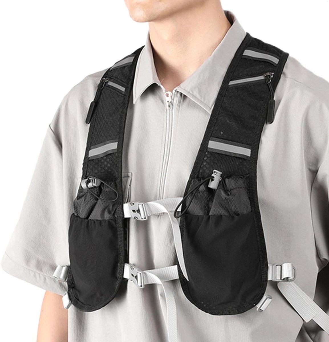 Water Vest - Hydratatie Pack - Sporten Buiten - Reflecterende Strips - 500ml Cup - Multicolor