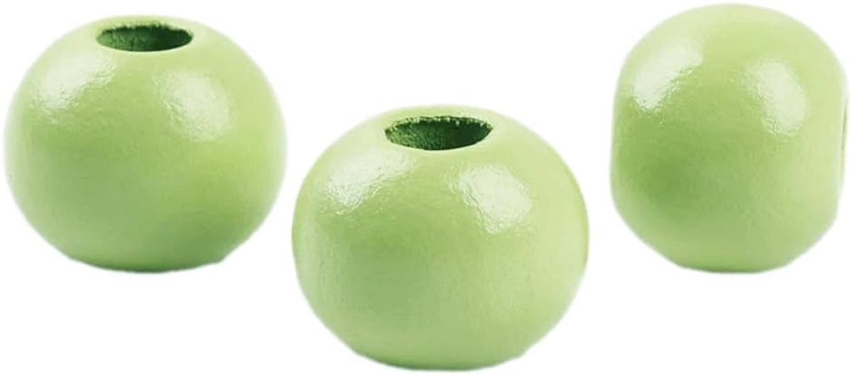 50 stuks, diameter 20 mm, kleurrijke houten kralen, ronde houten kralen, knutselkralen om te rijgen, verspreide kralen, houten kralen met een gatdiameter van 7 mm, voor doe-het-zelf armbanden,