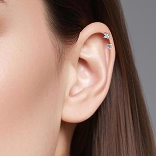 20 g schattige traguspiercing platte oorbellen 6 mm zonder schroefdraad neussteker labret kraakbeen lip Medusa Conch hypoallergeen voor vrouwen mannen — afbeelding 2