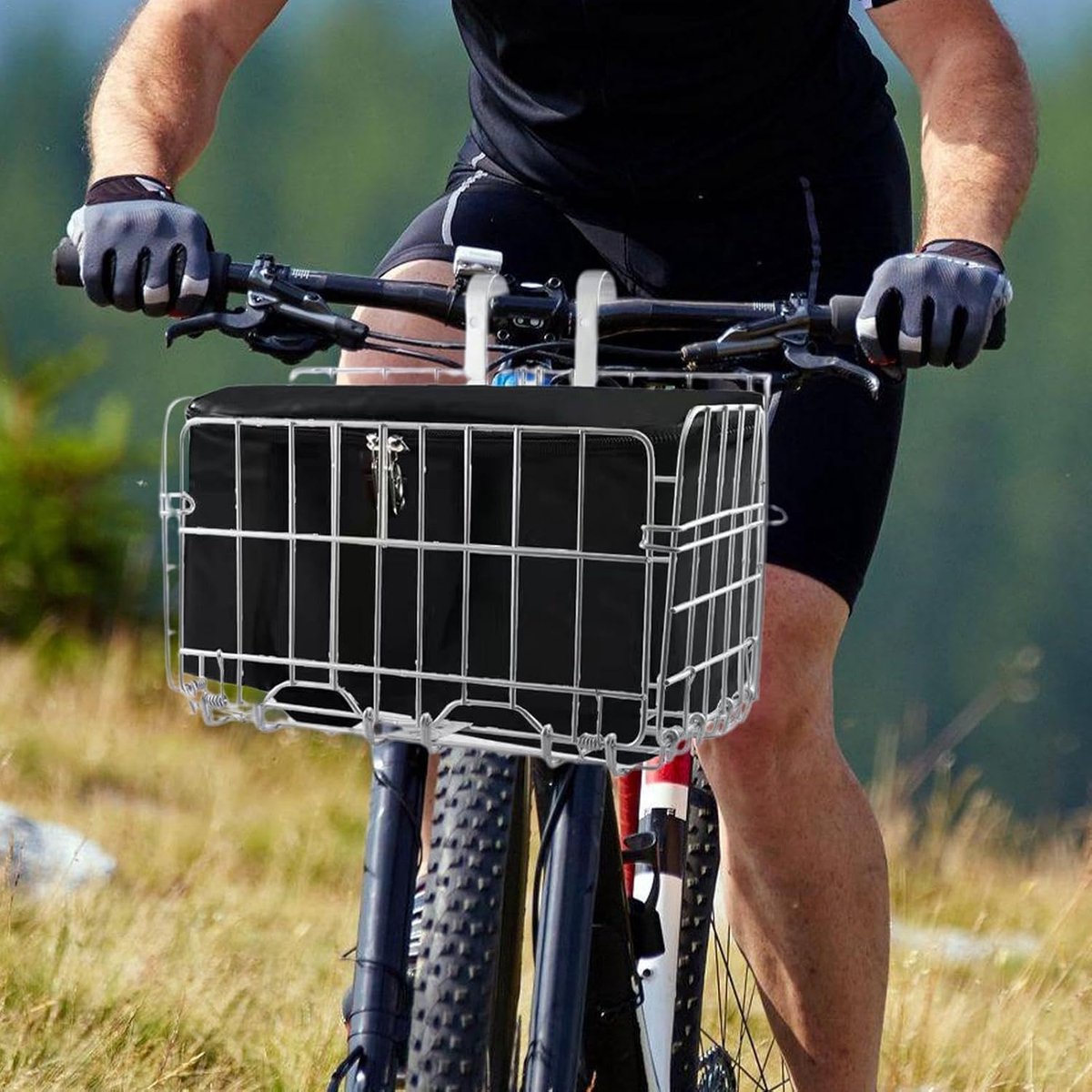 Fietsmand Opvouwbaar - Fietsmand Voor Opbergmand - Boodschappen Doen - Waterdicht Antislip - 34 x 19.5 x 22 cm - Zilver