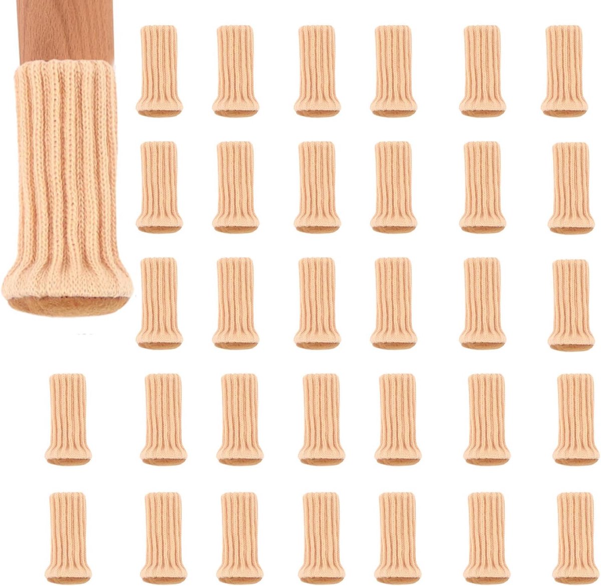 32 stuks meubelsokken, stoelsokken voor gebreide meubels en stoelen, antislip, vloerbescherming